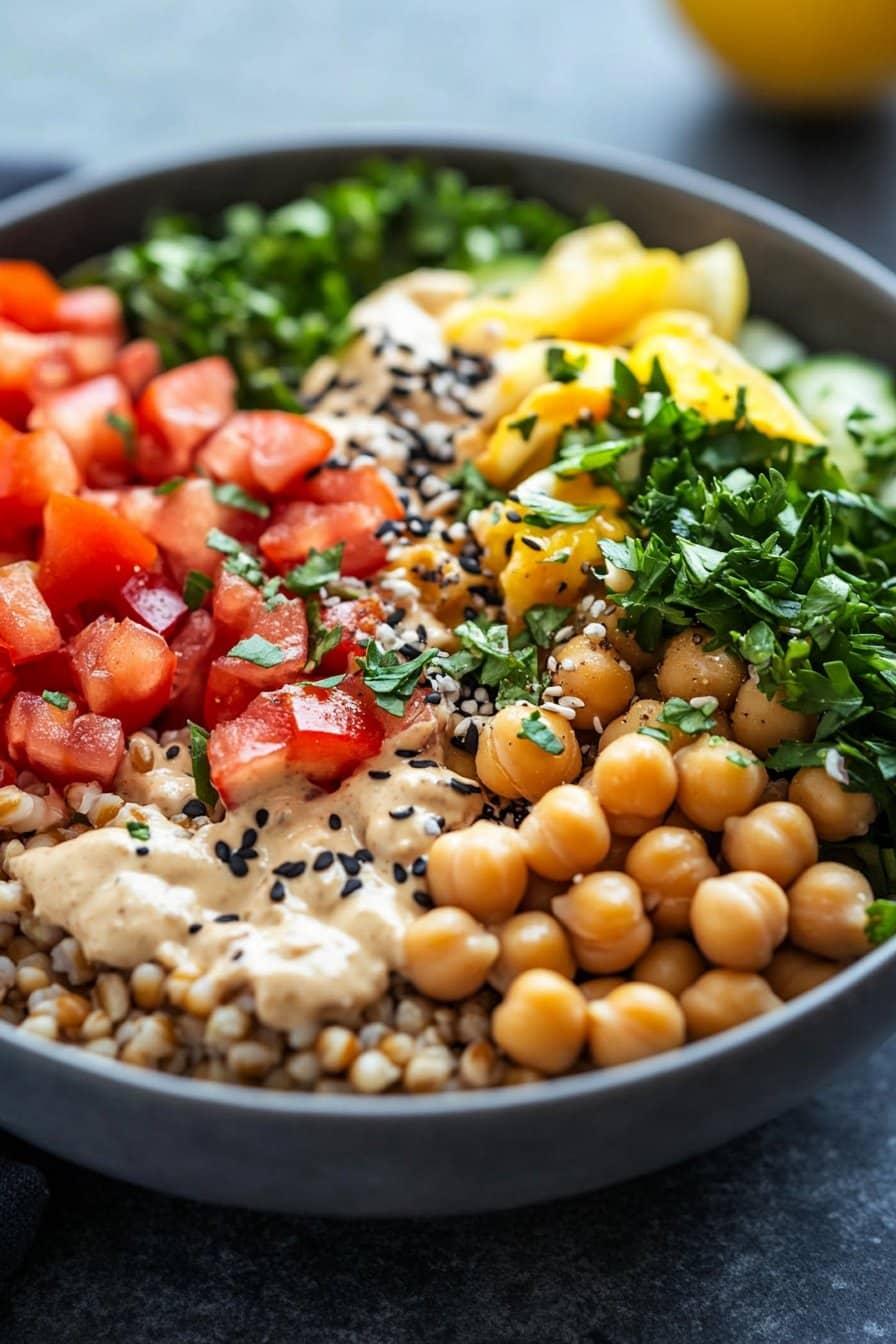 Recharge Grain Bowl with Lemon-Tahini Dressing