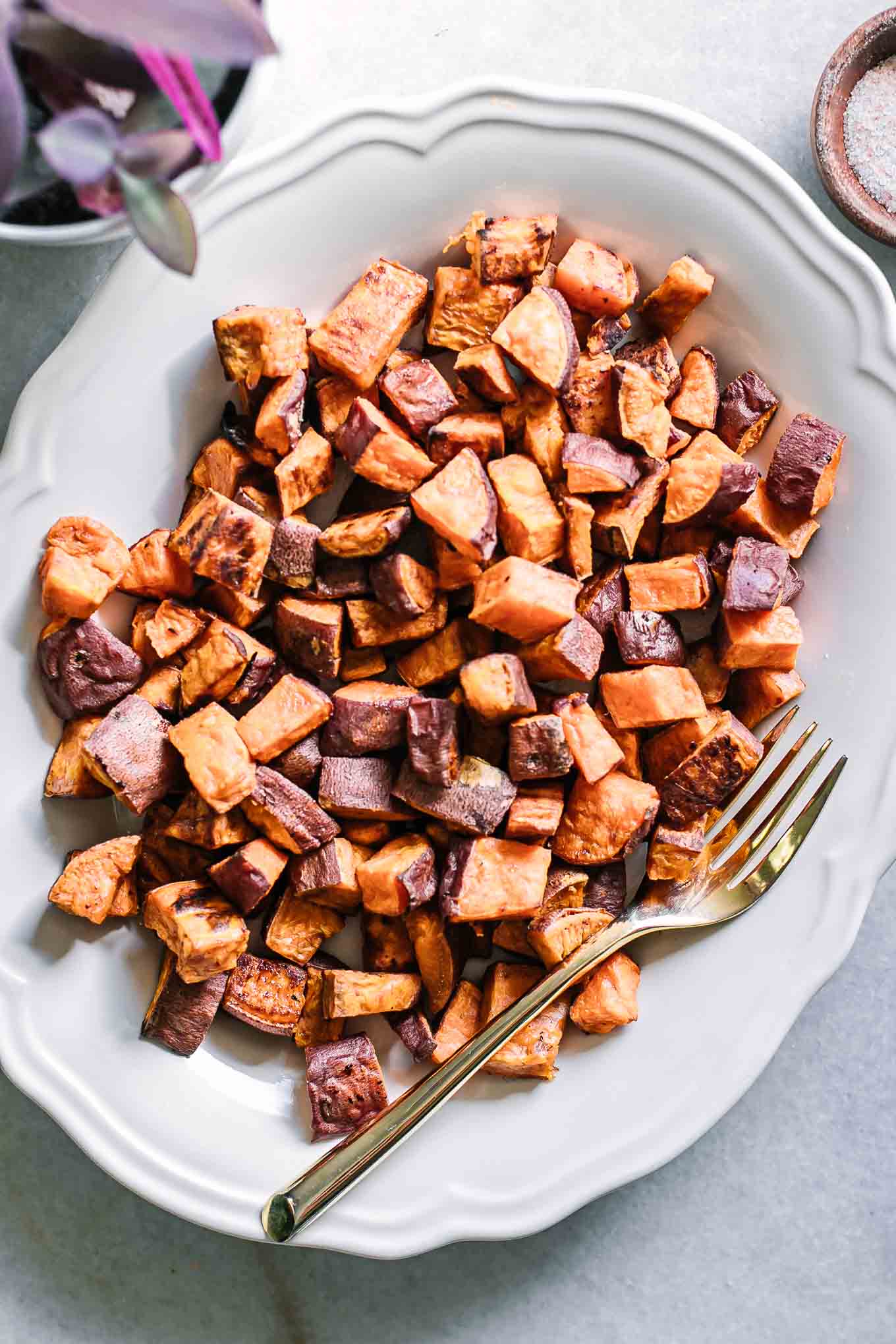 Miso-Glazed Roasted Sweet Potatoes with Crispy Chickpeas