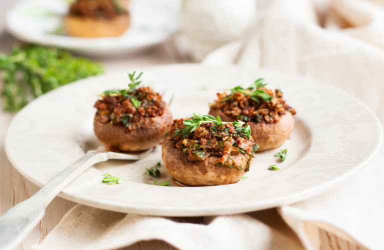 Green Herb Stuffed Mushrooms