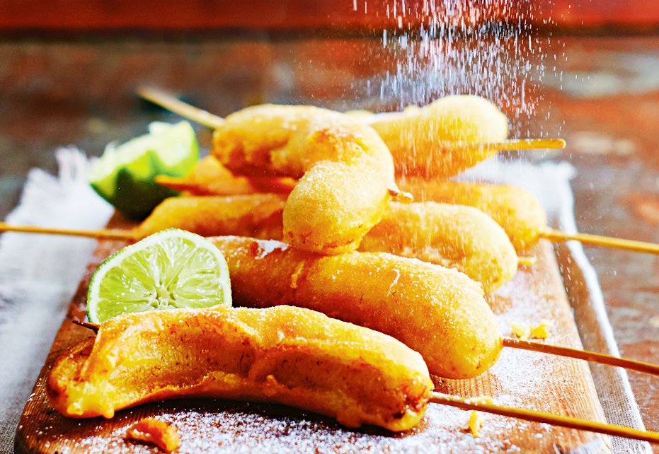 Sweet Potato and Black Bean Fritters with Avocado Crema