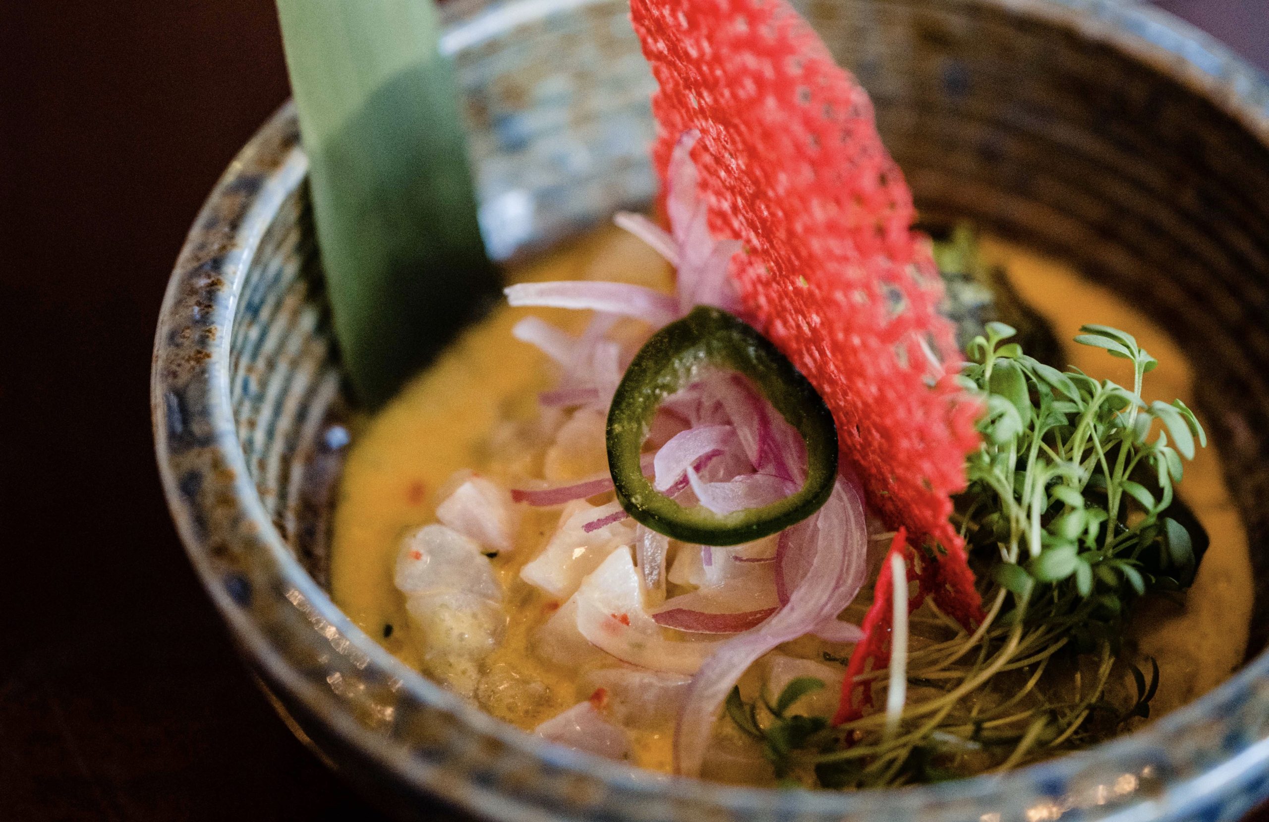 Ceviche 'Rompe Reglas' with Passion Fruit & Micro Herbs