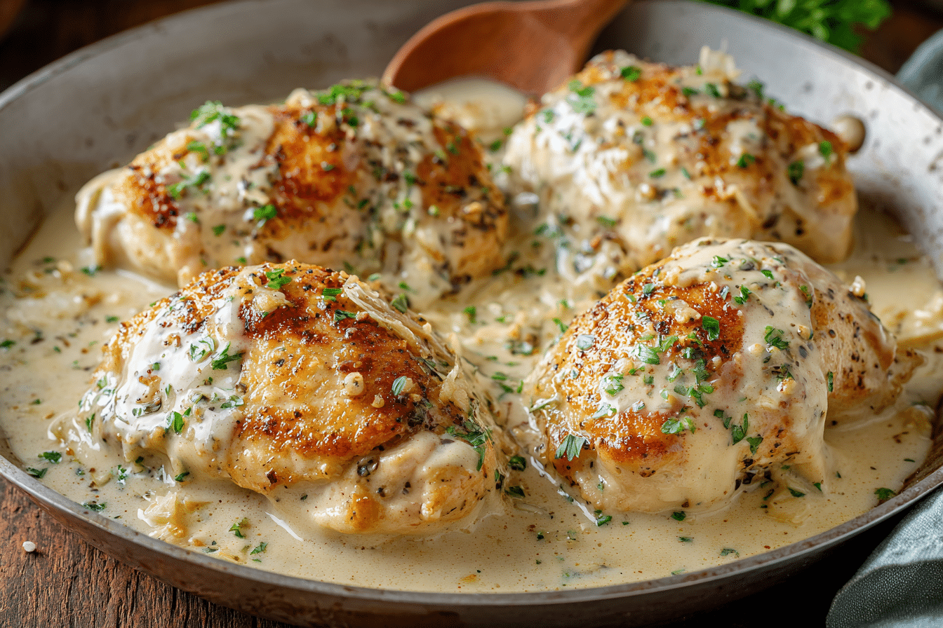 Creamy Herb-Crusted Chicken with Garlic Parmesan