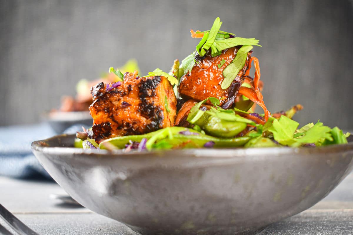 Ginger-Soy Glazed Tofu with Snap Peas