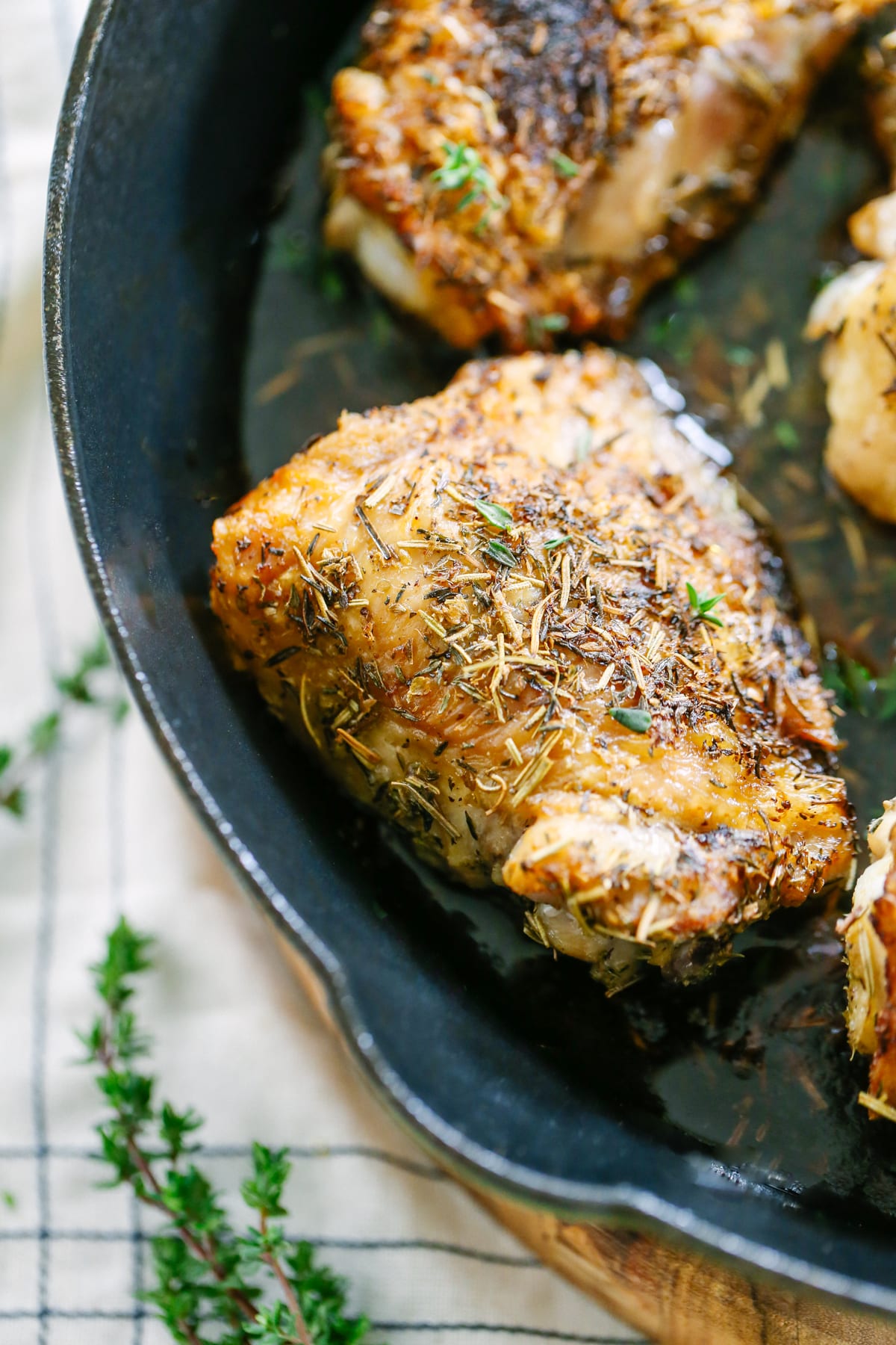 Crispy Skin Herb-Roasted Chicken Thighs