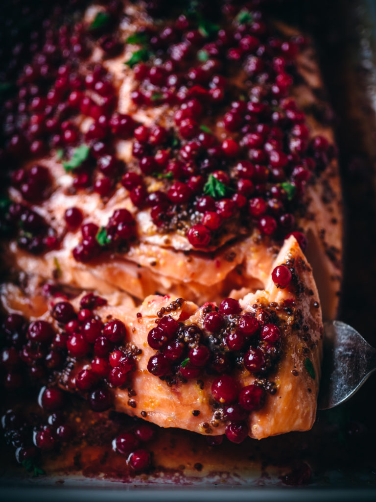Wild Alaskan Sockeye Salmon with Lingonberry Glaze