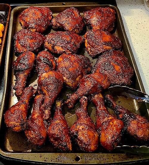Slow-Cooked Smoked Chicken Thighs with Maple Glaze