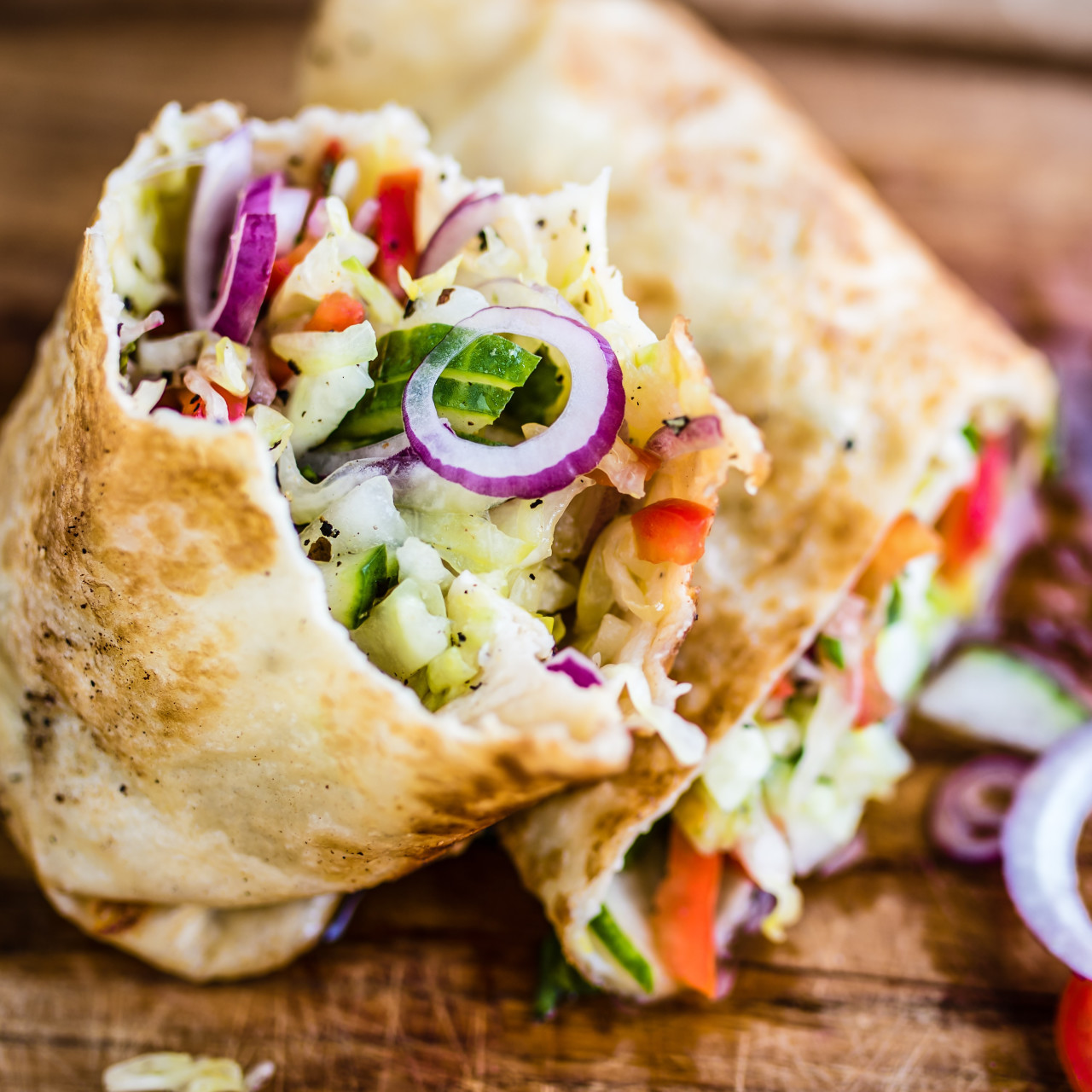 Mediterranean Hummus and Veggie Wrap