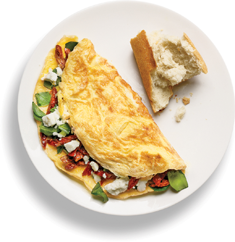 Herb-Infused Breakfast Omelet with Sun-Dried Tomato