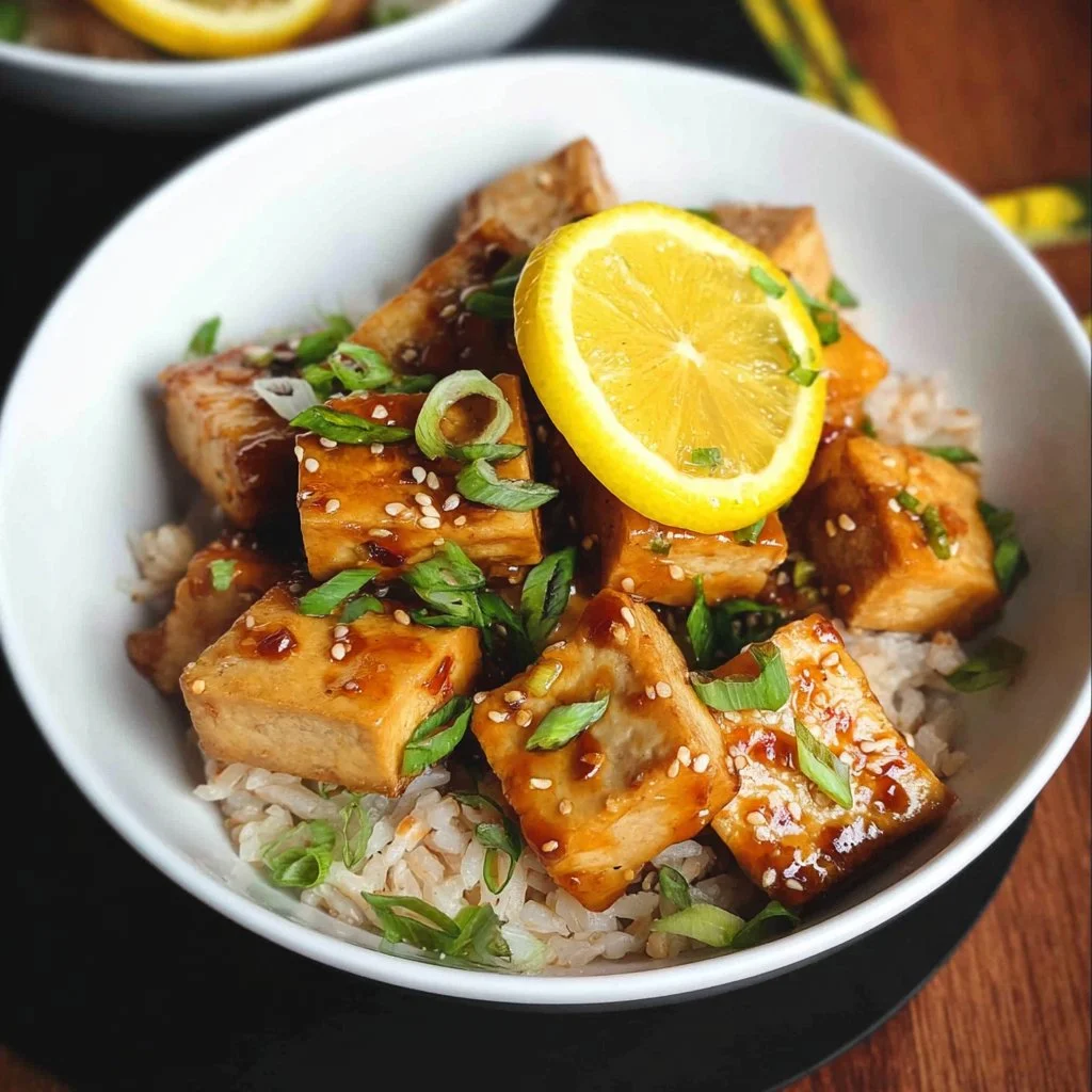 Fresh Hotel Citrus-Ginger Glazed Tofu with Rice