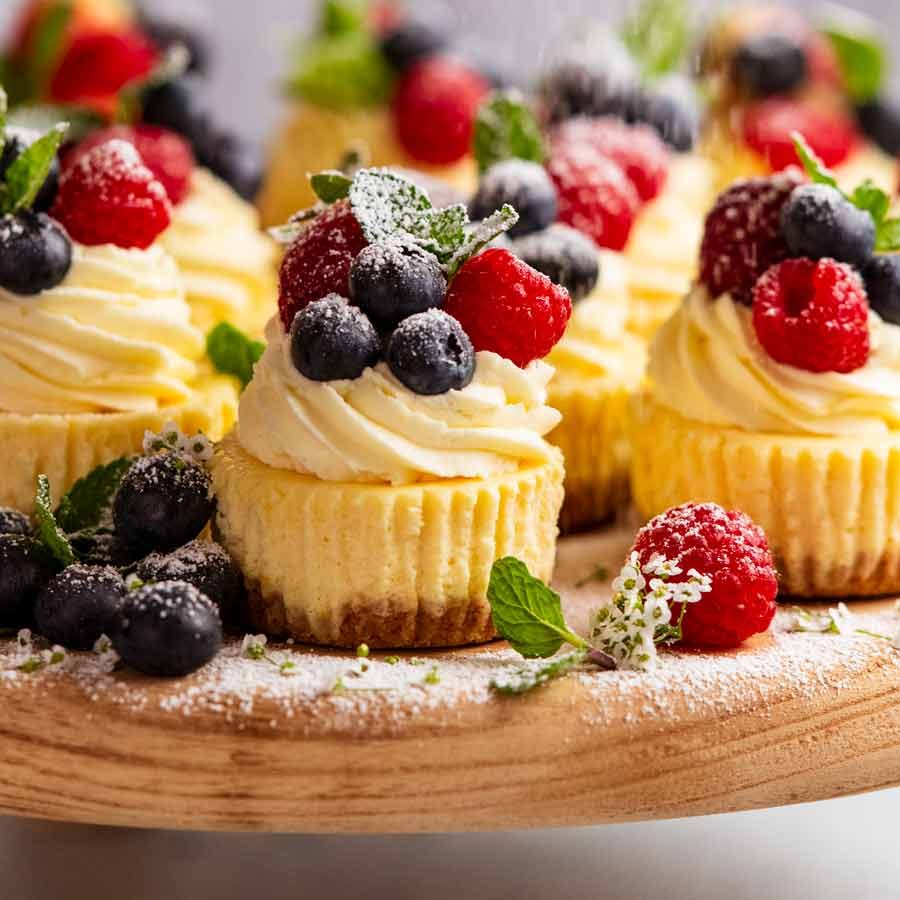 Fun-Size Mini Cheesecakes with Fruit 'Gems'