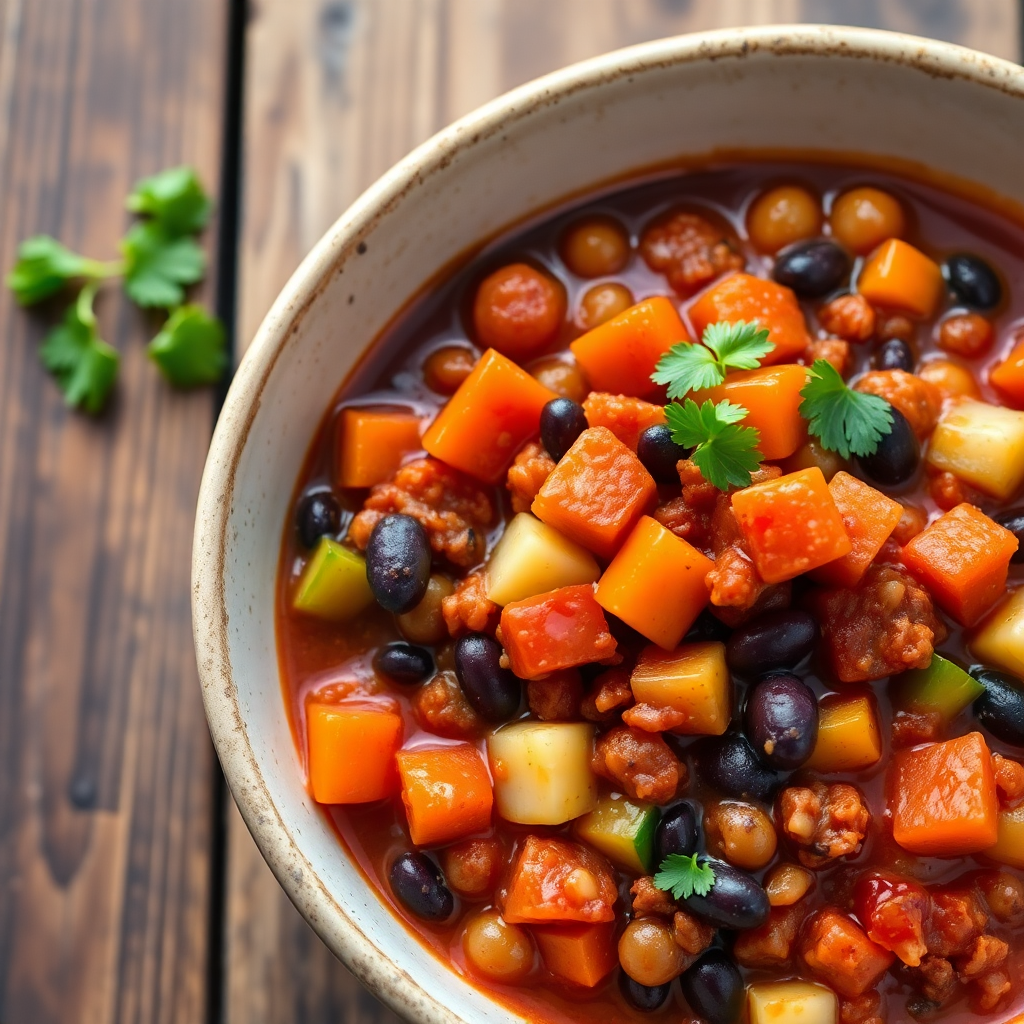 Hearty Vegetarian Chili with Kidney Beans and Spices