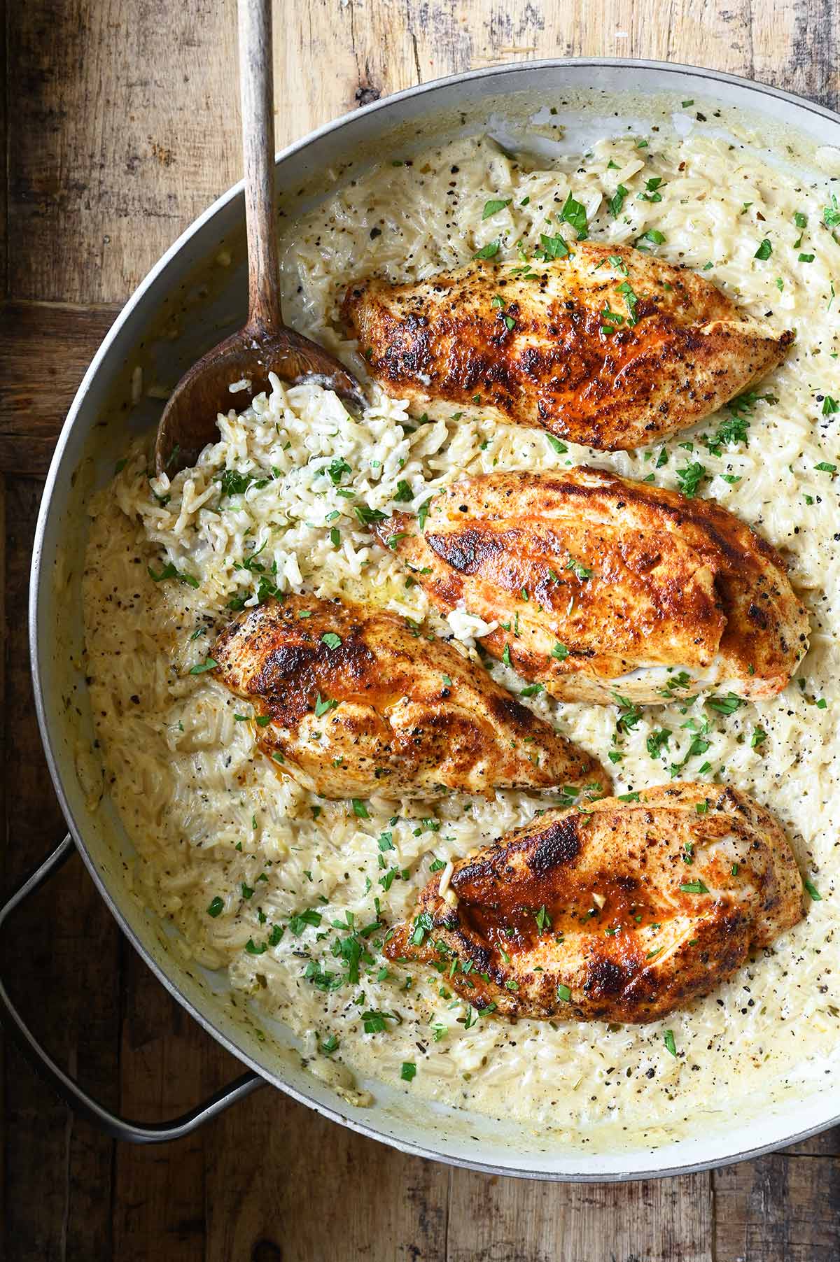 One-Pot Creamy Lemon Chicken and Rice