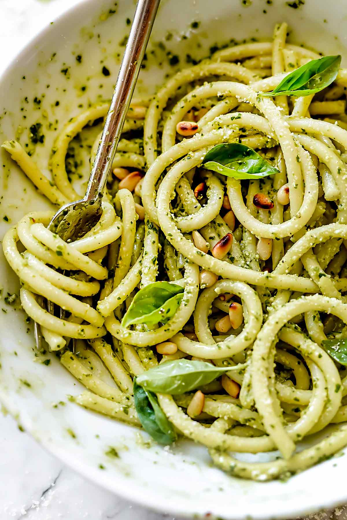 Perennial Herb & Edible Flower Pesto Pasta