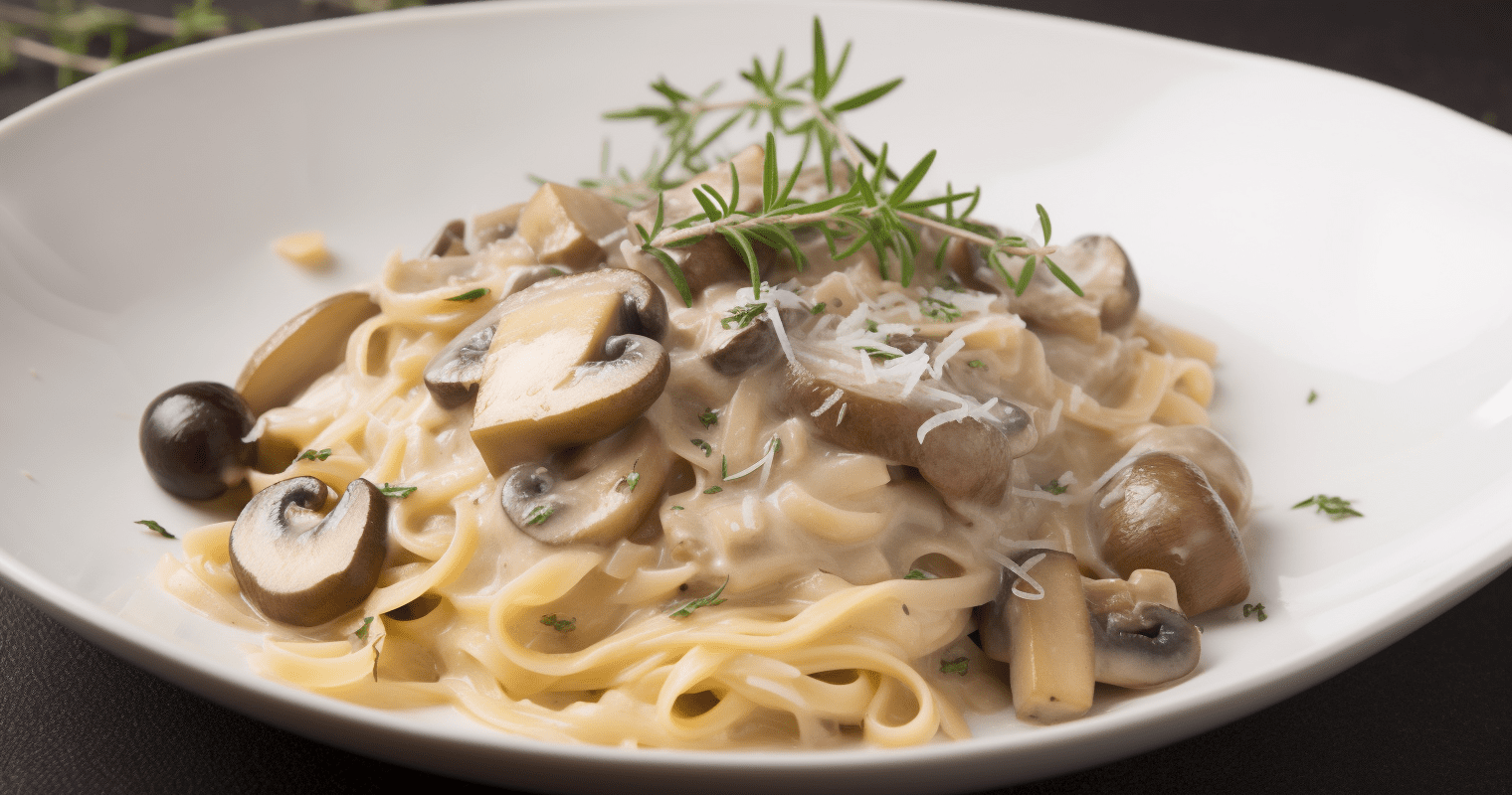 Dining Room Elegance: Creamy Mushroom & Thyme Pasta
