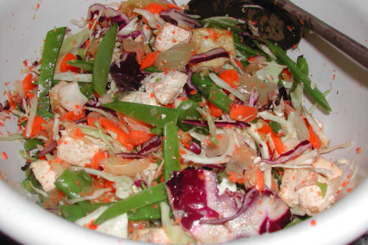 Spicy Sesame Noodle Salad with Crispy Tofu