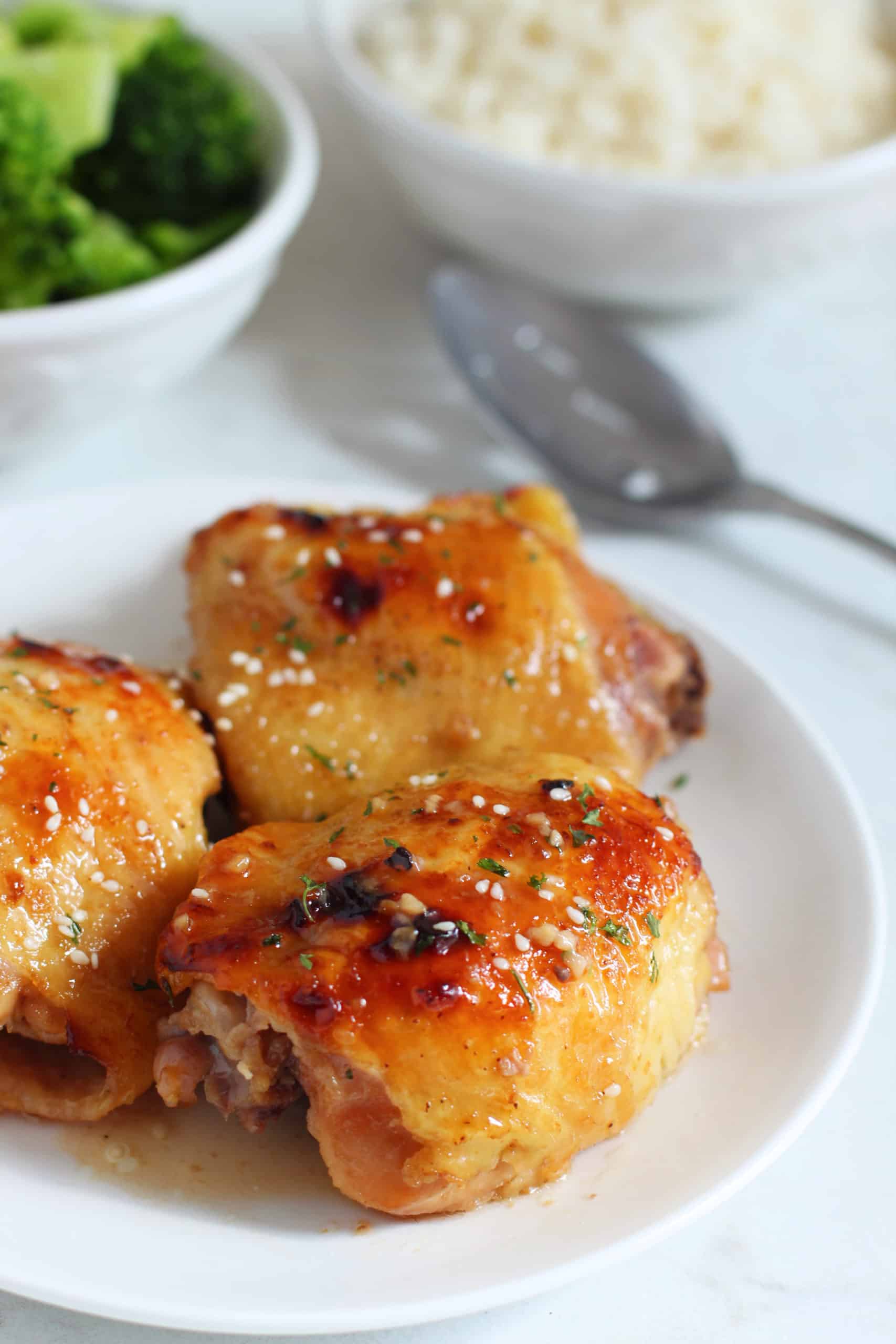 Crispy Honey-Soy Chicken Thighs with Sesame