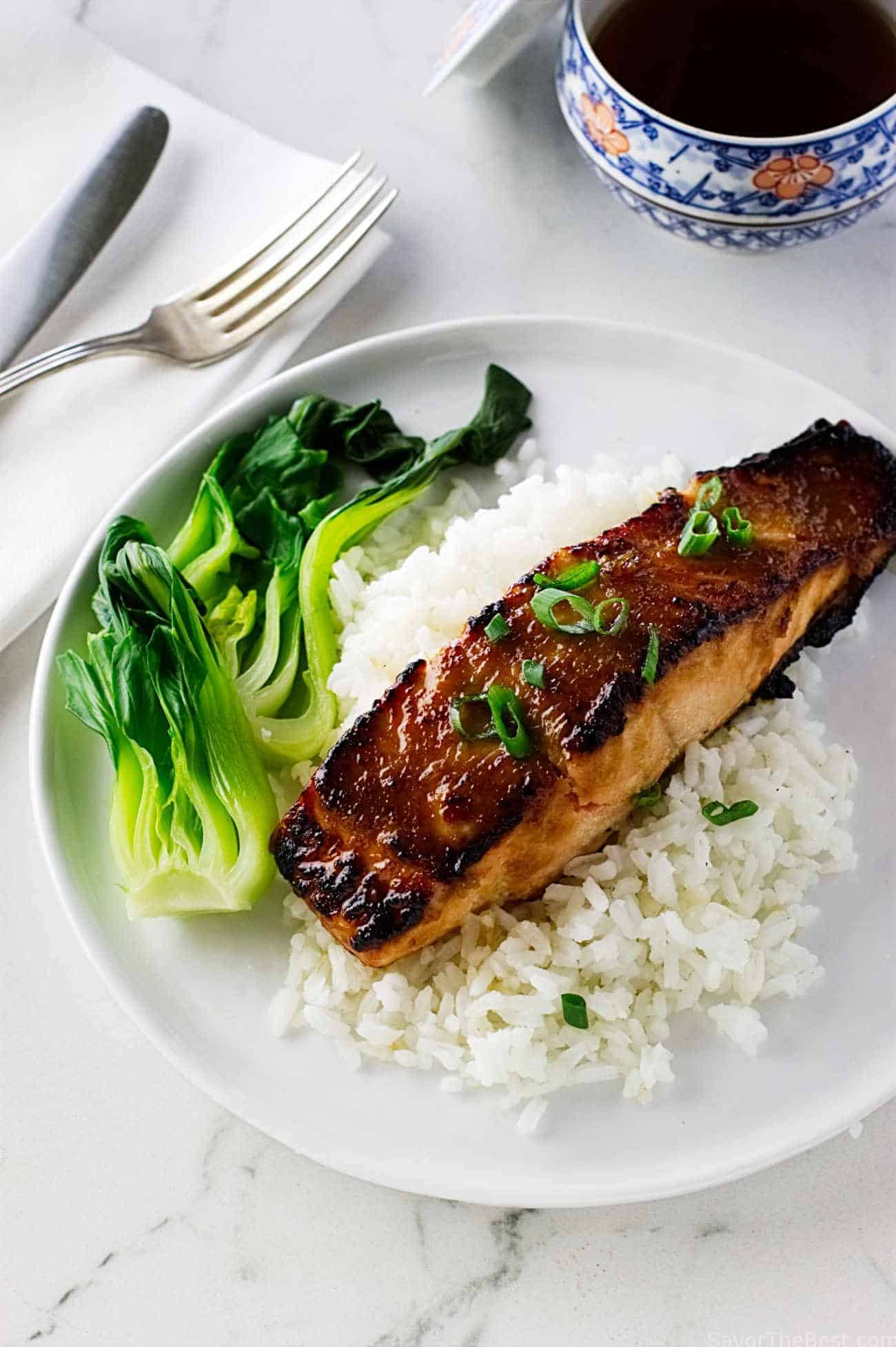 Sake-Marinated Miso Glazed Salmon with Pickled Ginger