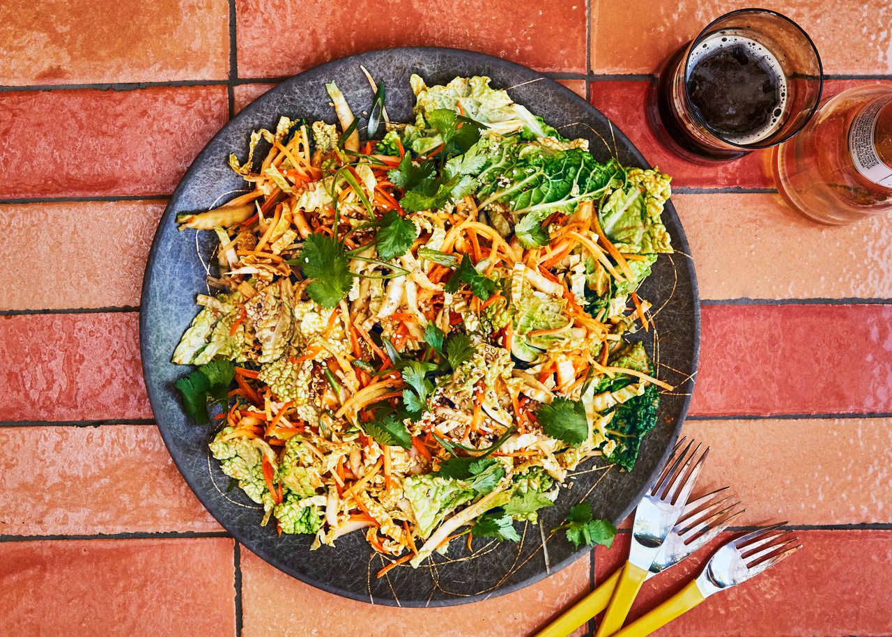 Kimchi Cabbage Slaw with Lime Vinaigrette
