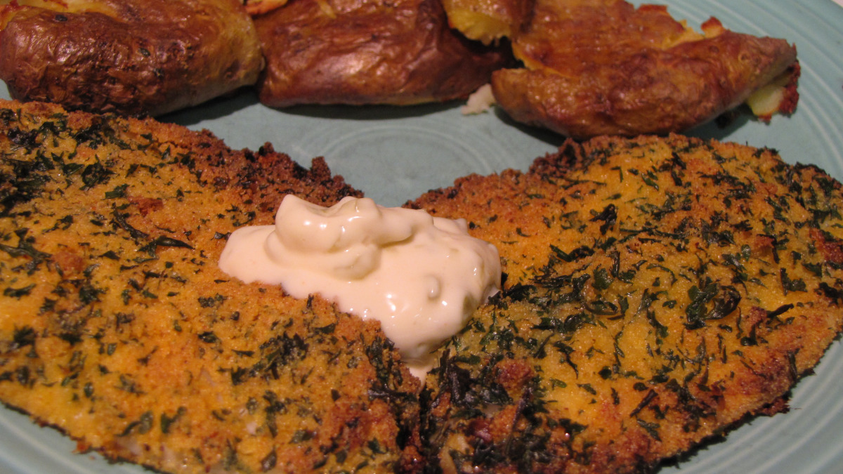 Pan-Seared Local Catfish with Cornmeal Crust and Spicy Remoulade