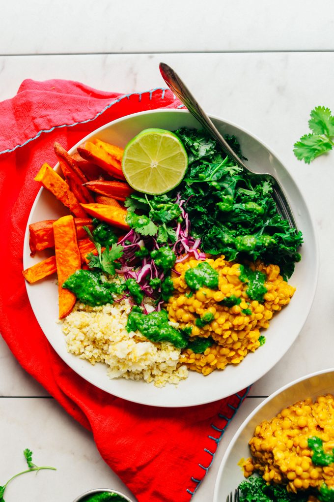Turmeric-Spiced Sweet Potato & Lentil Bowl