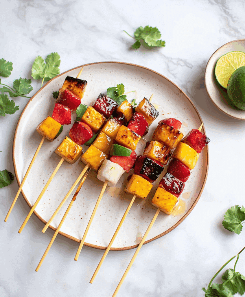 Boredom-Buster Fruit Skewers with Honey-Lime Dip