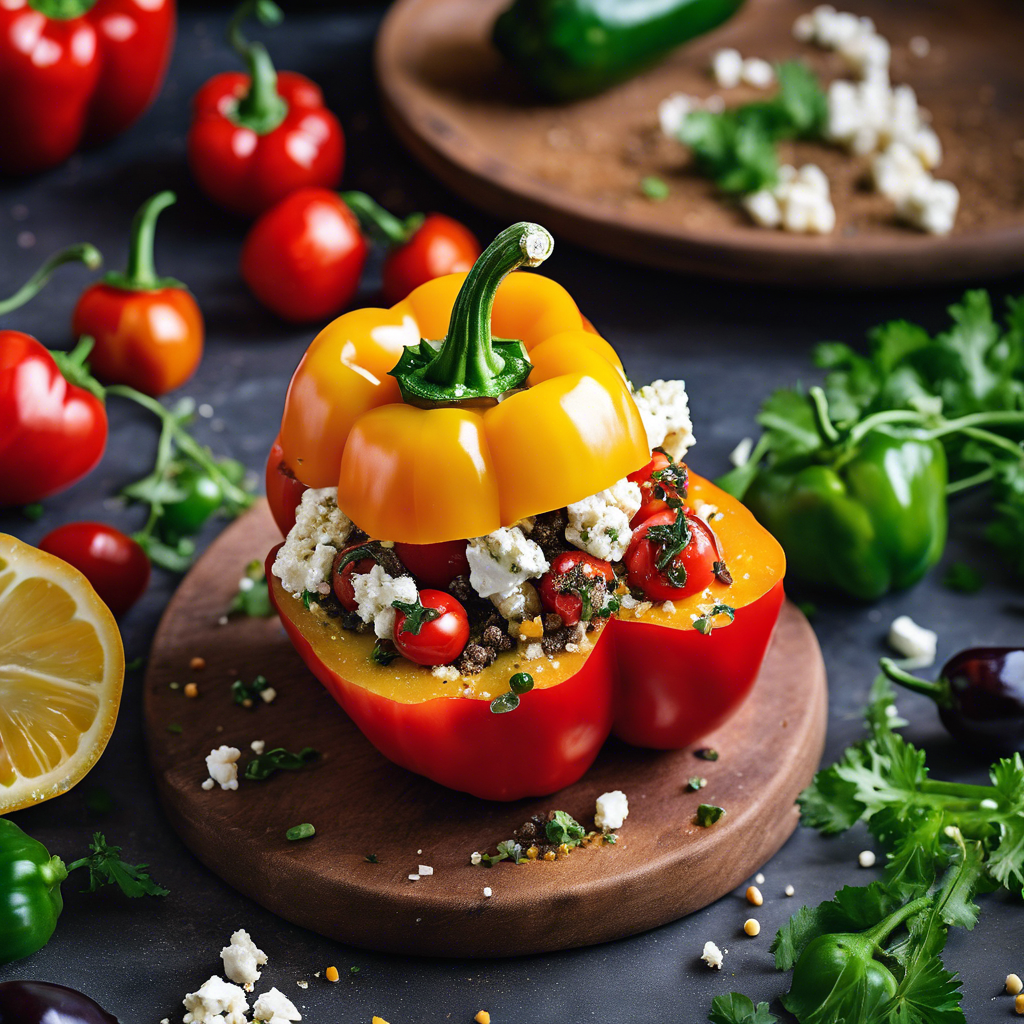 Mediterranean Stuffed Bell Peppers with Quinoa and Lentils