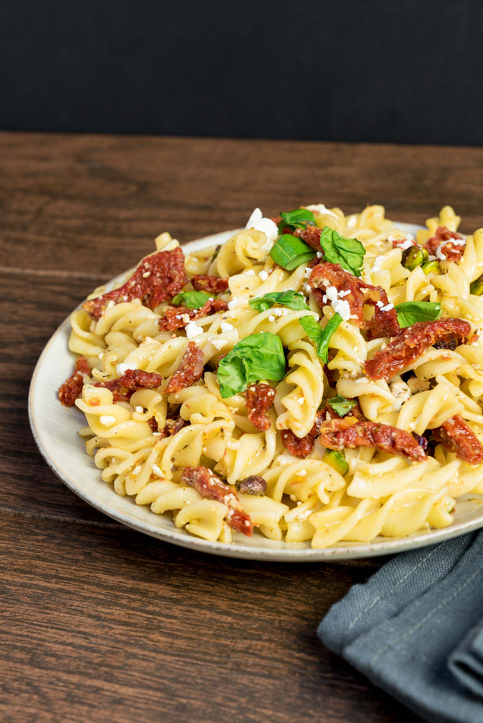 Lemon-Garlic Herb Pasta with Sun-Dried Tomatoes