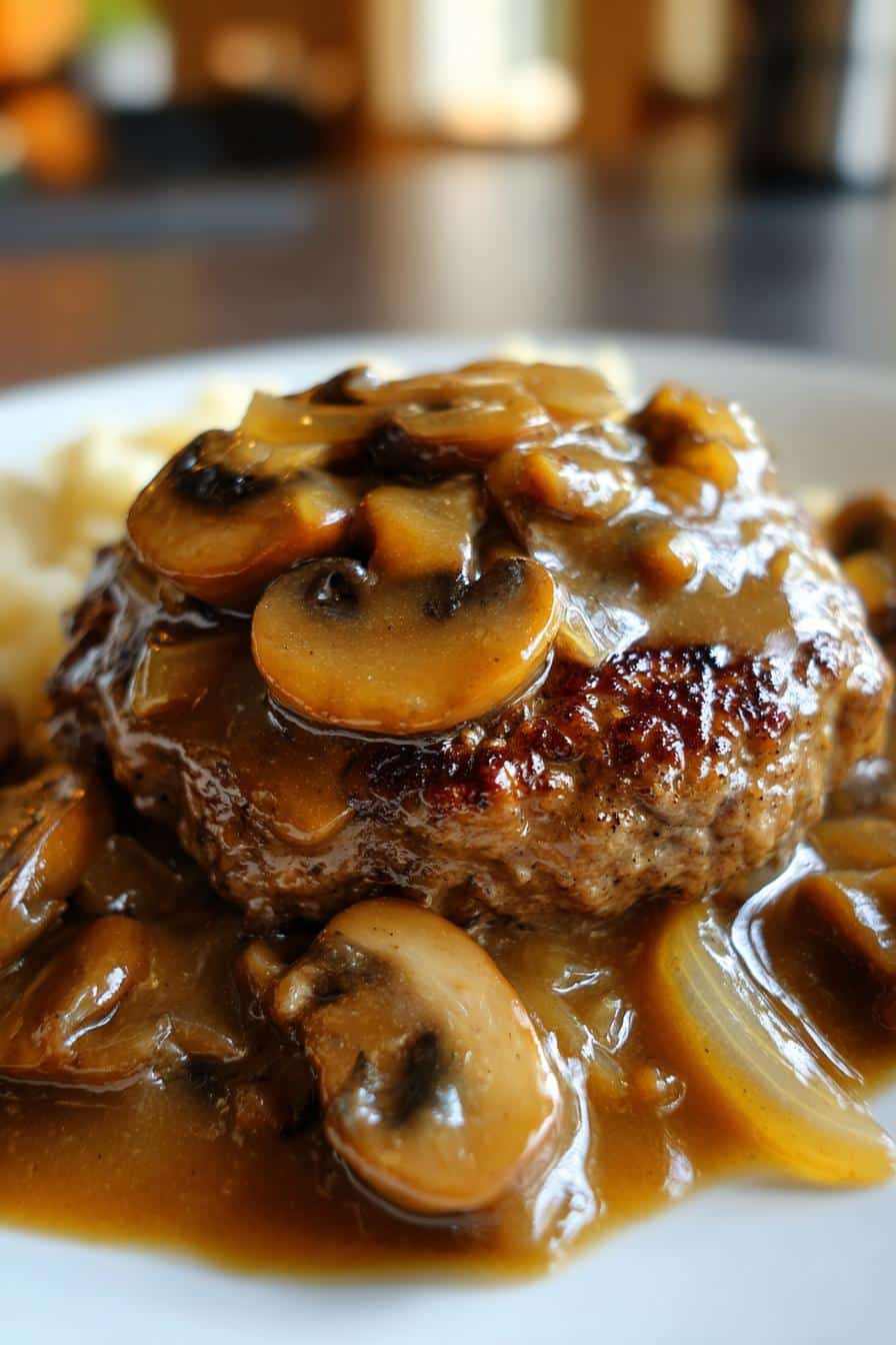 Mushroom-Infused Salisbury Steak with Herb Gravy