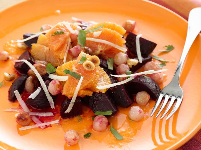 Aperol-Orange Roasted Beet Salad with Crispy Prosciutto