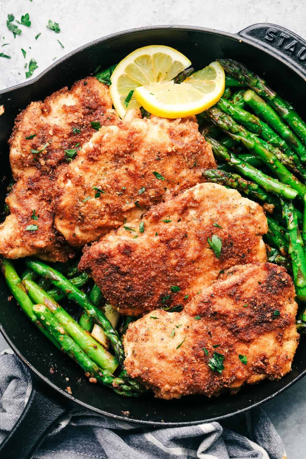 Crispy Herb-Glazed Chicken Thighs with Roasted Asparagus