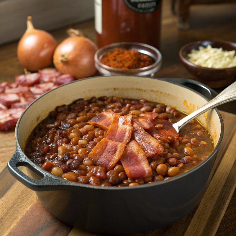 1920s Authentic Boston Baked Beans with Molasses Glaze