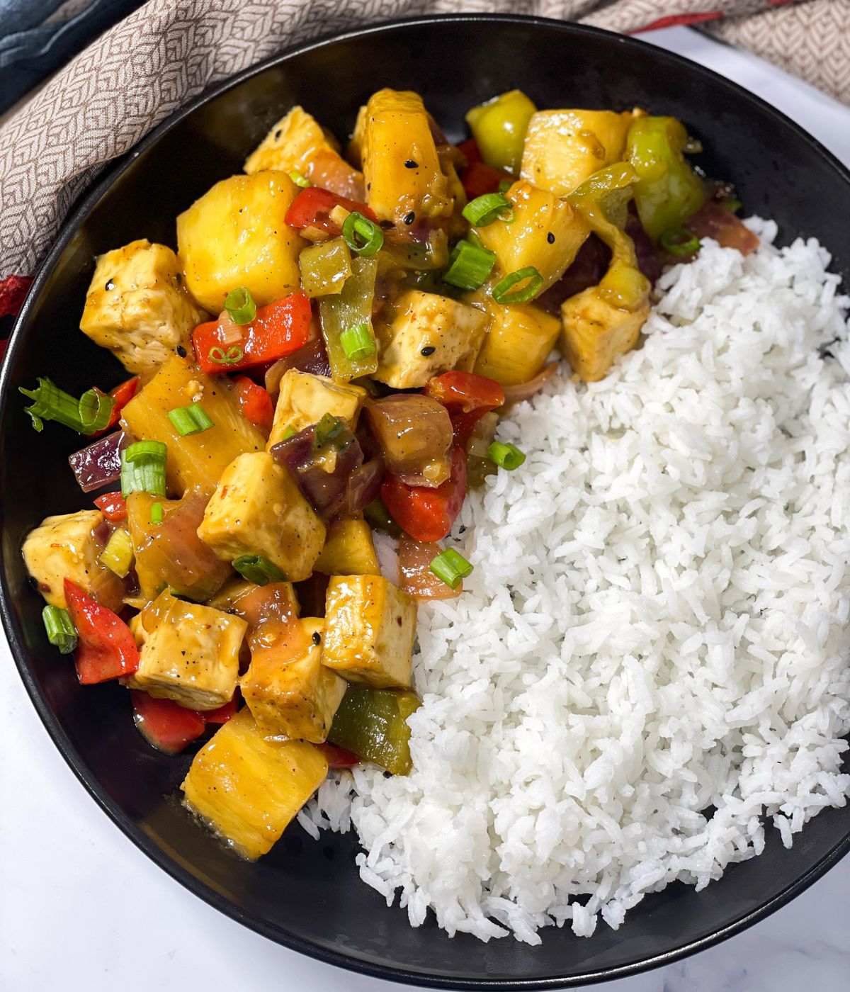 Thai Pineapple and Tofu Stir-Fry with Jasmine Rice