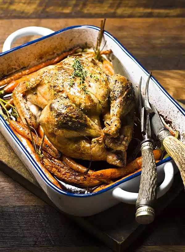 Herb-Crusted Roast Chicken with Lemon & Thyme