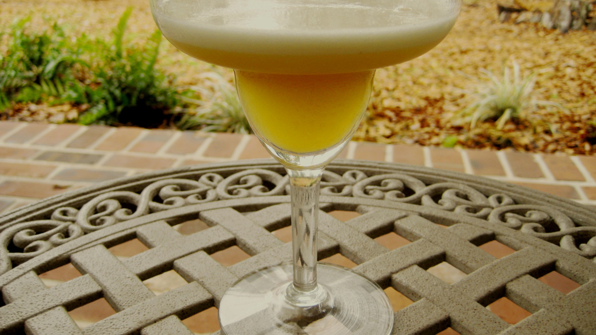 Smoked Mezcal Peach Martini