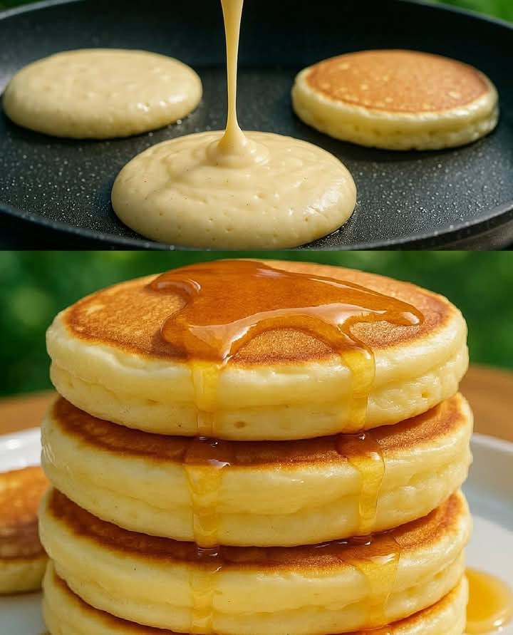 Fluffy Blueberry Buttermilk Pancakes with Maple Syrup