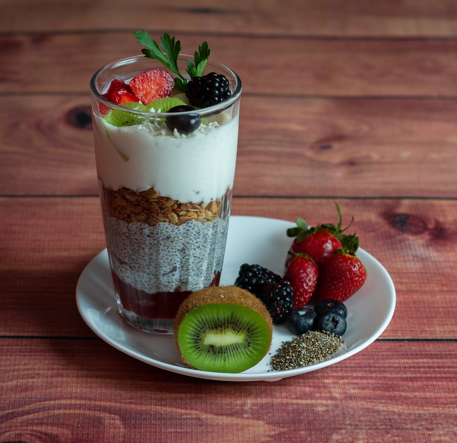 Plus-Size Berry Chia Pudding Parfait