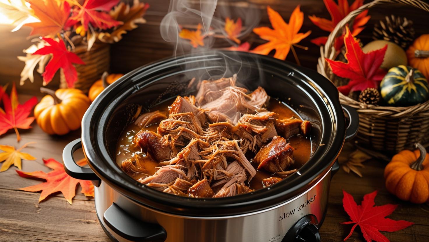 Smoky Apple-Cider Pulled Pork with Root Vegetables