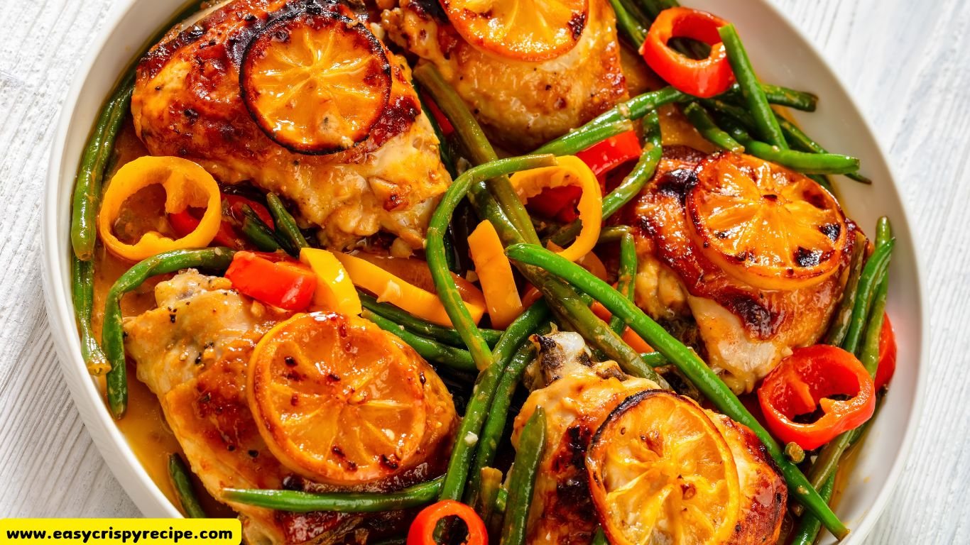 Crispy Honey-Mustard Chicken Thighs with Roasted Vegetables