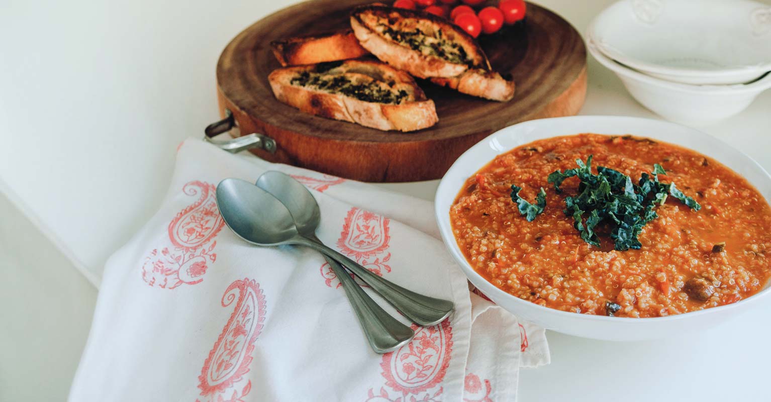 Houzz Garden Soup with Herbed Croutons