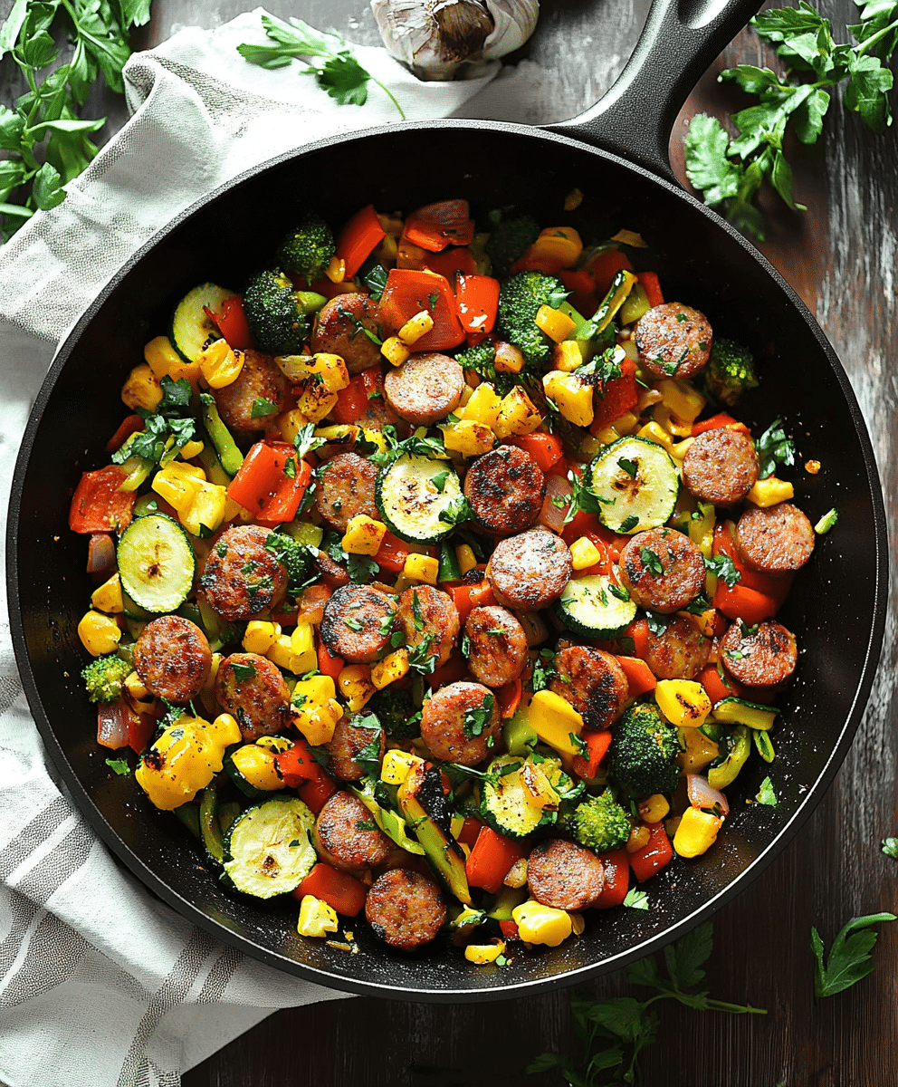 Savory Turkey Sausage & Veggie Skillet with Lemon Zest