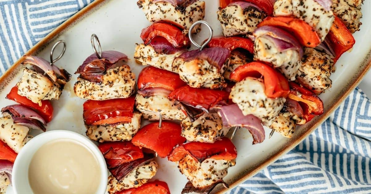 Aperol-Marinated Chicken Skewers with Cherry Tomatoes