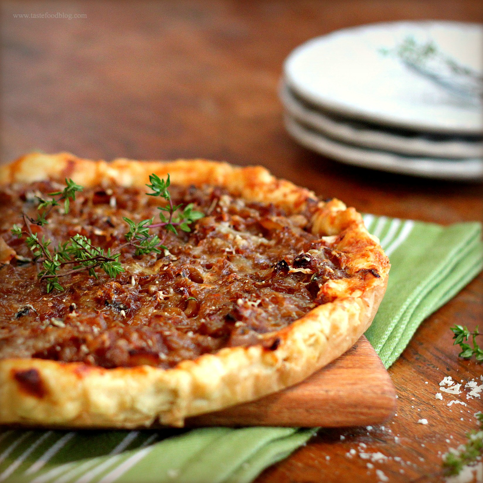 Vintage Martin Guitar-Inspired Caramelized Onion Tart
