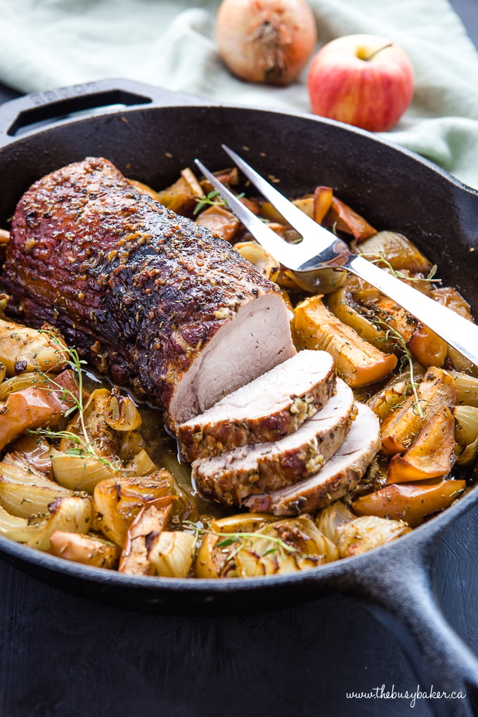 Maple-Glazed Pork Shoulder with Apple & Onion