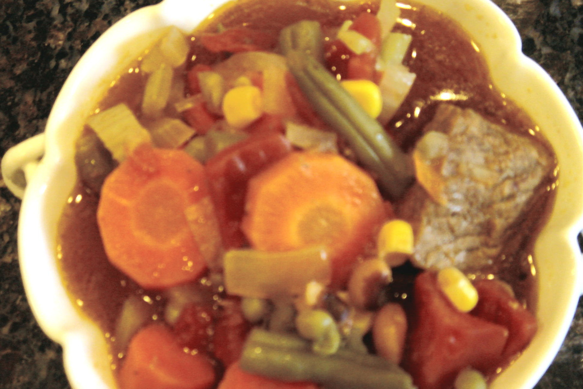 Flood River Vegetable Soup with Herb Swirl