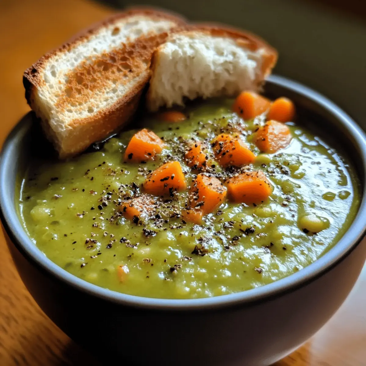 Creamy Spring Pea and Carrot Soup with Dill