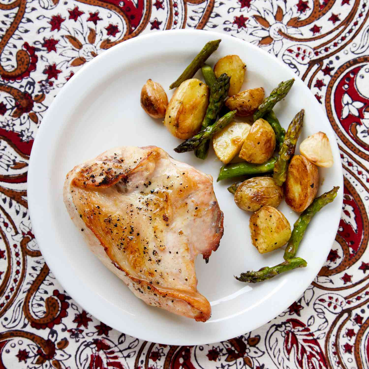 Spring Lemon-Herb Chicken with Roasted Asparagus & New Potatoes