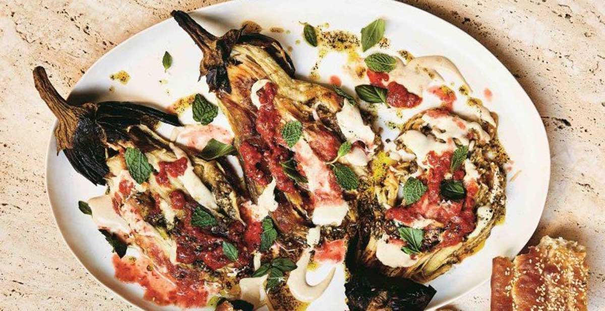 Herb-Crusted Eggplant with Tomato-Caper Sauce