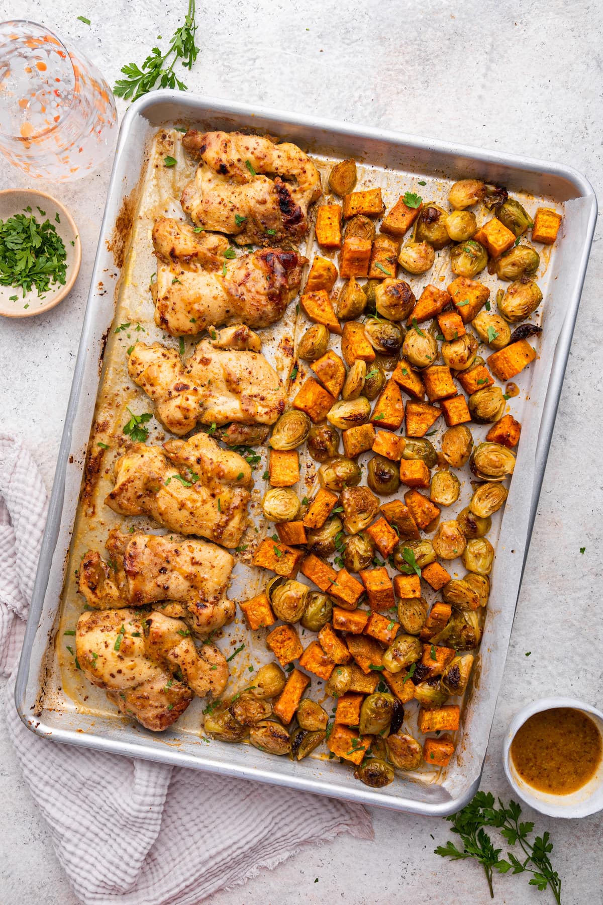 Honey-Mustard Sheet Pan Chicken with Sweet Potatoes