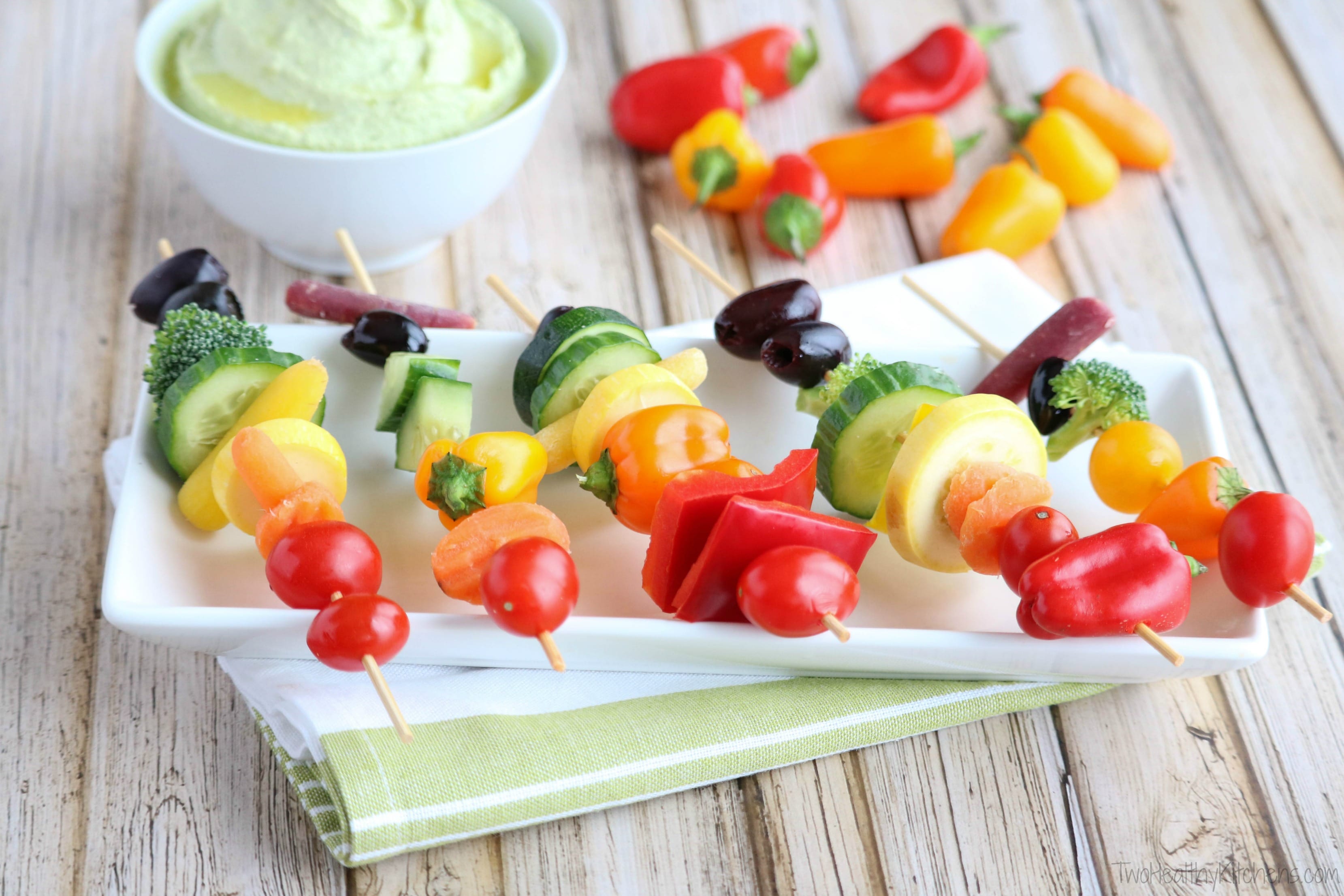 Fun Dip Fingers with Rainbow Veggie Sticks