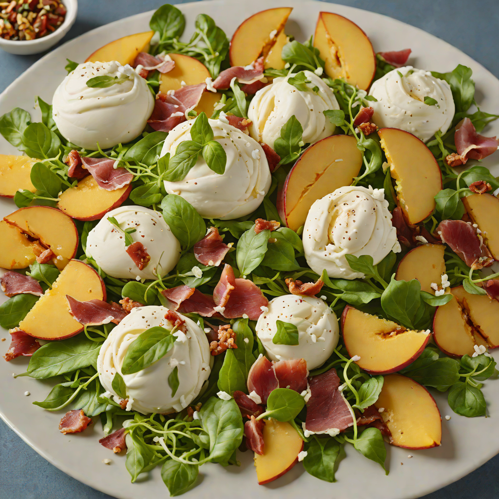 Summer Peach Burrata Salad with Arugula & Prosciutto